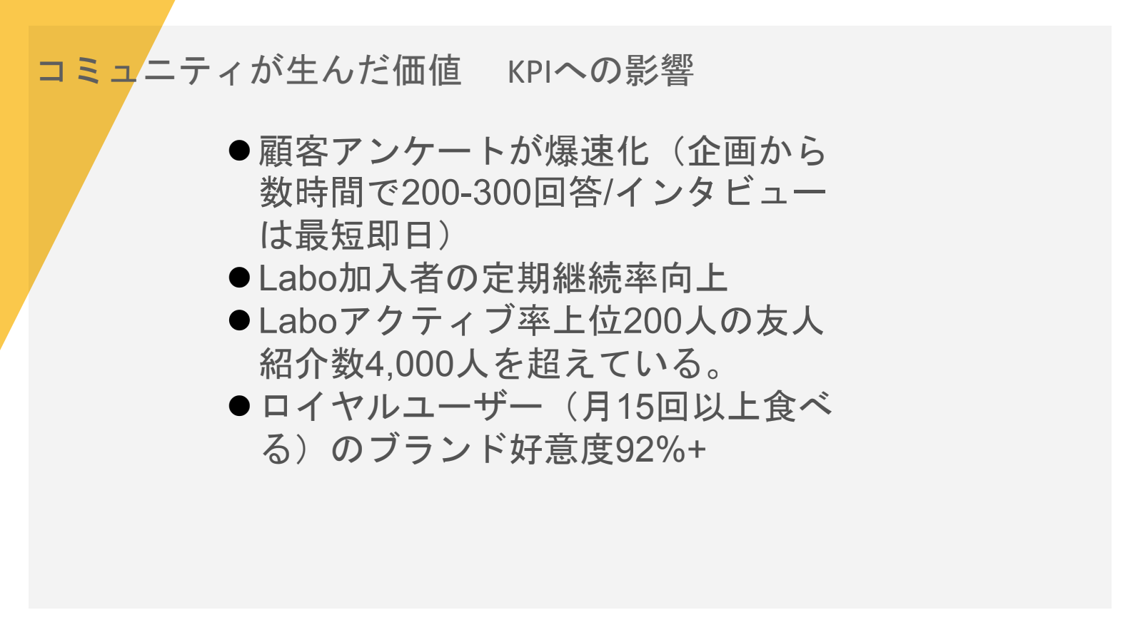 コミュニティが生んだ価値 KPIへの影響