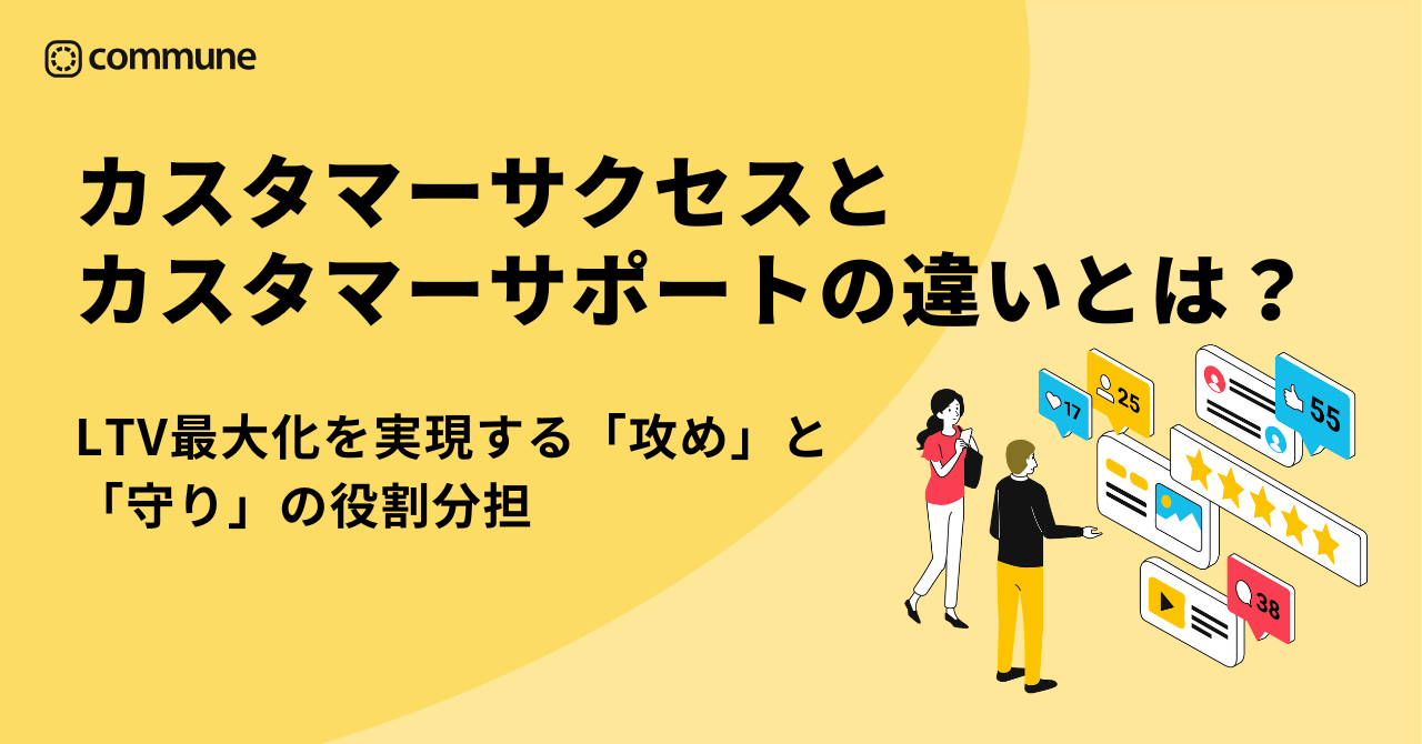 カスタマーサクセスとカスタマーサポートの違いとは？LTV最大化を実現する「攻め」と「守り」の役割分担