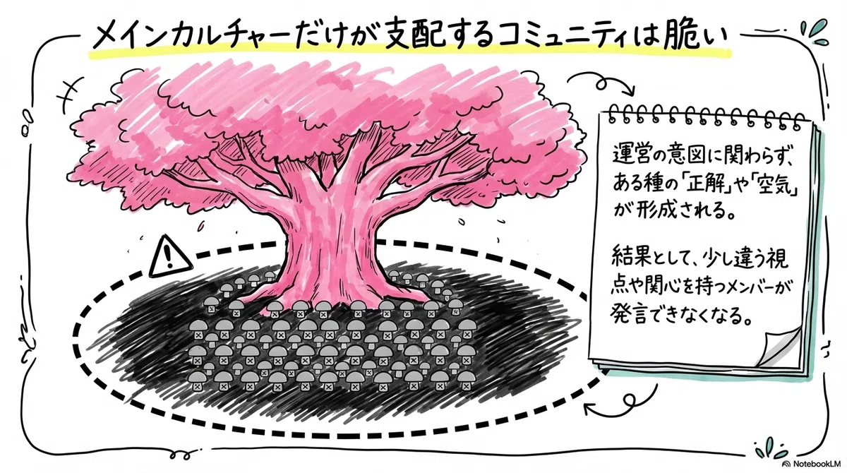 メインカルチャーだけが支配するコミュニティは脆い