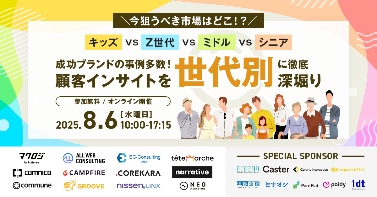 \今狙うべき市場はどこ!?/ キッズvsZ世代vsミドルvsシニア ~成功ブランドの事例多数!顧客インサイトを世代別”に徹底深堀り~