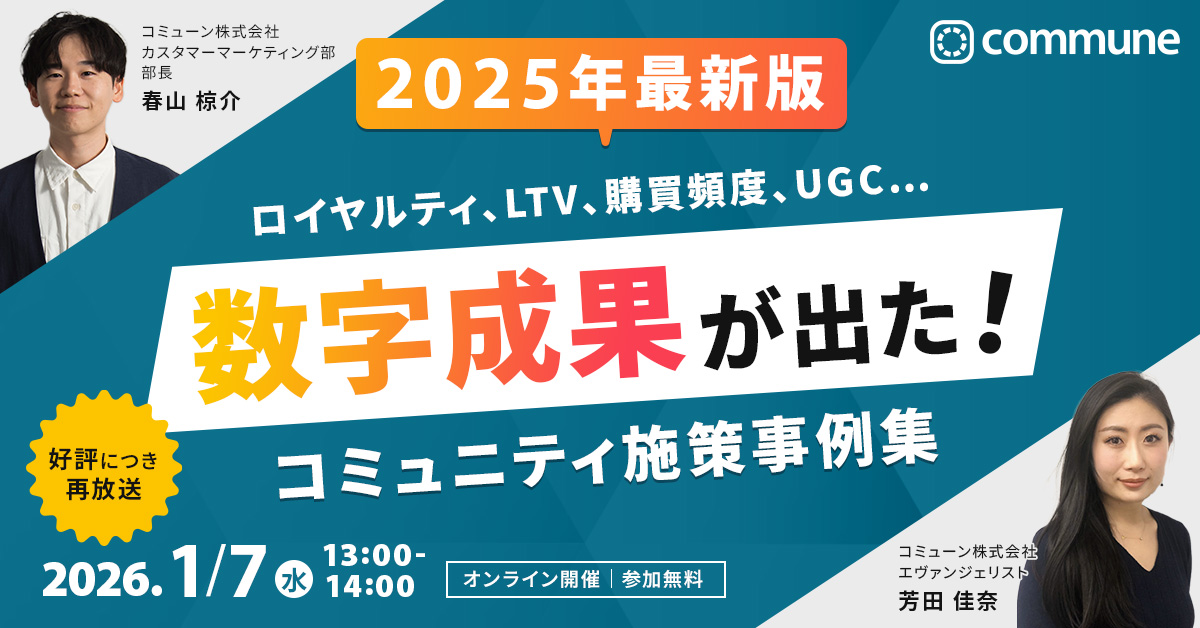 【2025年最新版】 ロイヤルティ、LTV、購買頻度、UGC… 数字成果が出た！ コミュニティ施策事例集